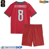 Maglie da calcio Portogallo Bruno Fernandes #8 Prima Maglia Bambino Mondiali 2026  Manica Corta (+ Pantaloni corti)